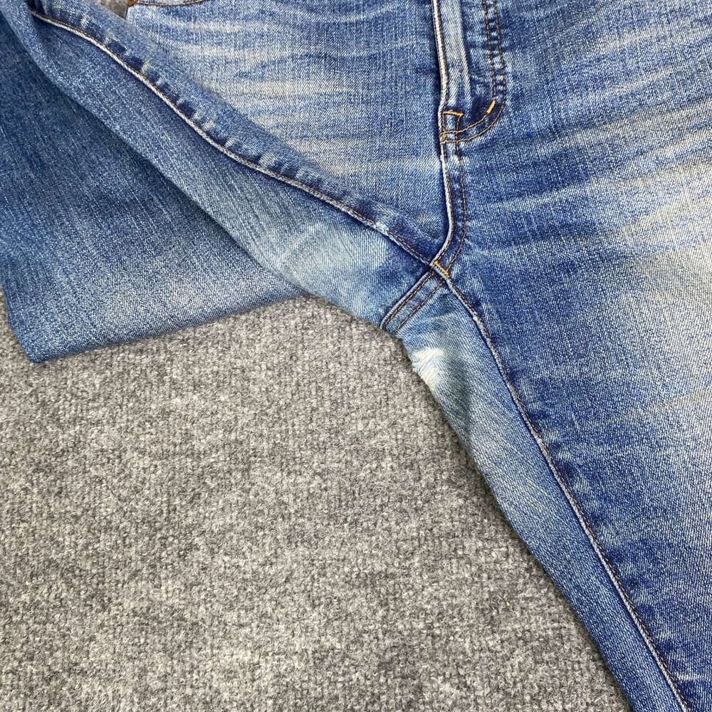 Madewell Classic Straight Jeans Blue High Rise Raw Hem AA614 Size 26 Selvedge - Picture 6 of 10